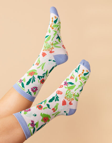 Abstract Floral Socks, , large