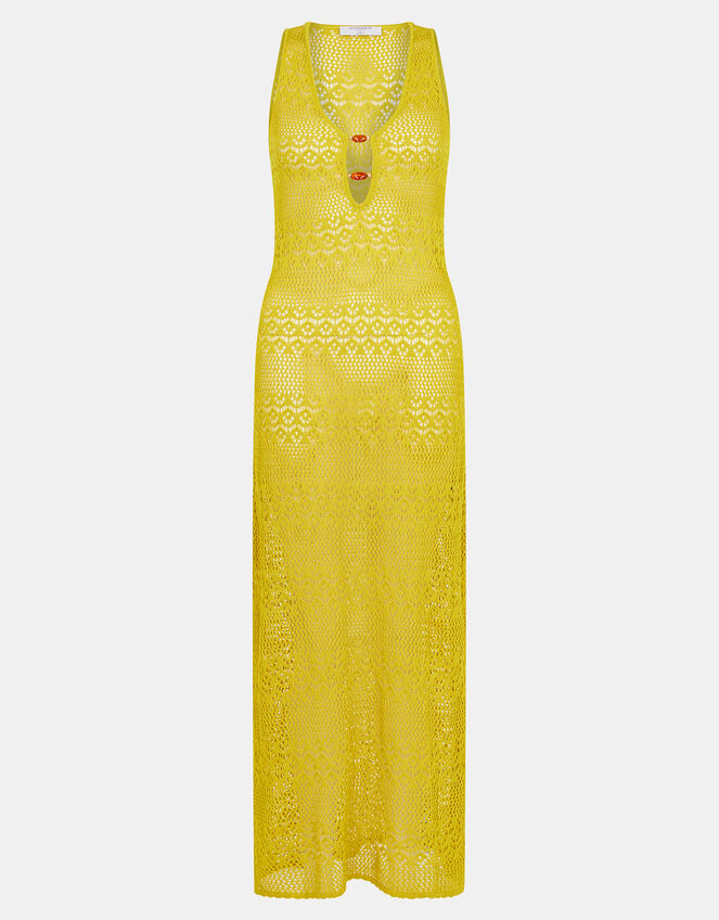 Sleeveless Knitted Maxi Dress, Green (OLIVE), large