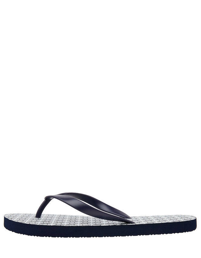 Monogram Print EVA Flip-Flops, Blue (NAVY), large