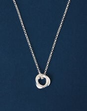 Sterling Silver-Plated Chunky Pendant Necklace, , large