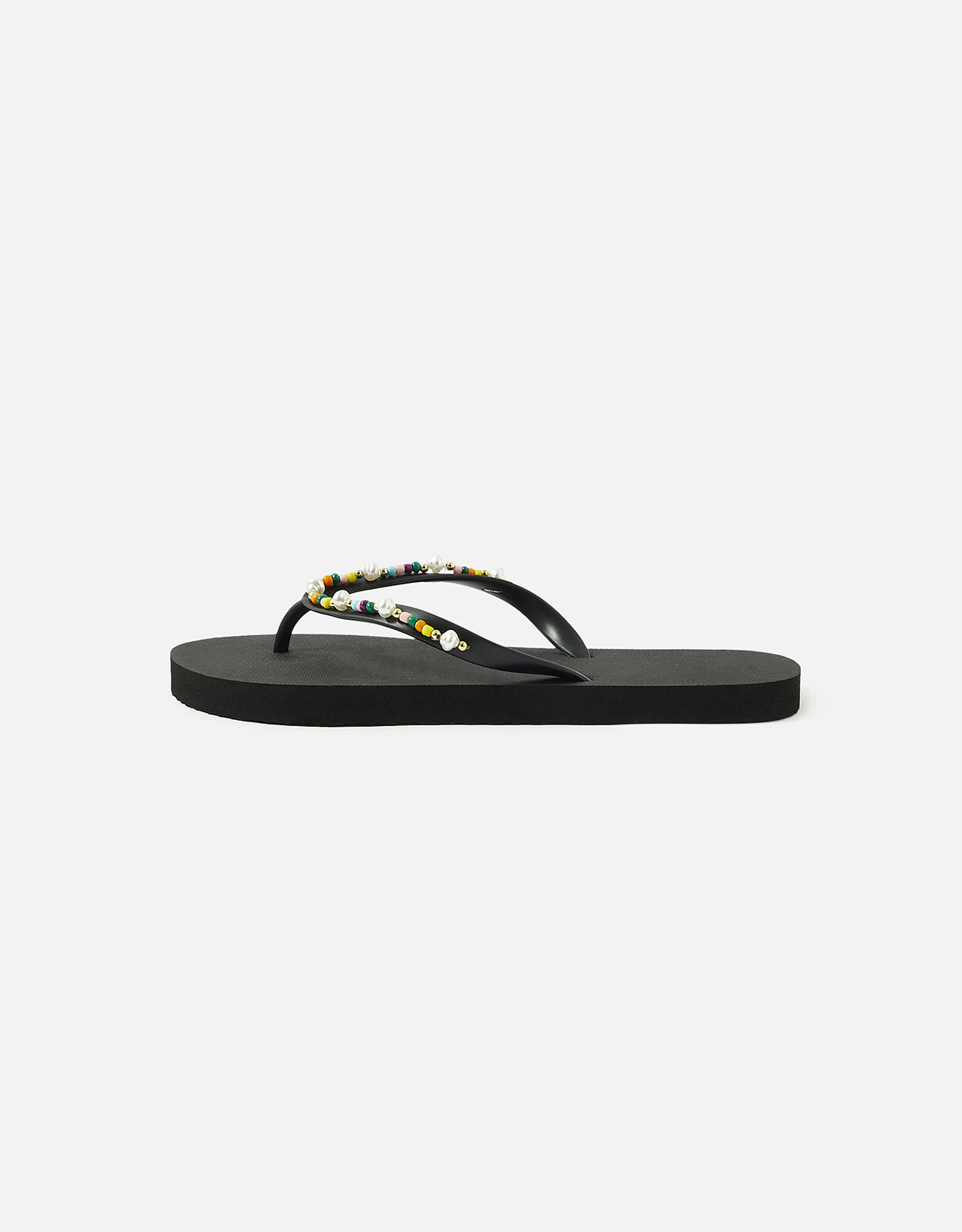Black beaded flip discount flops