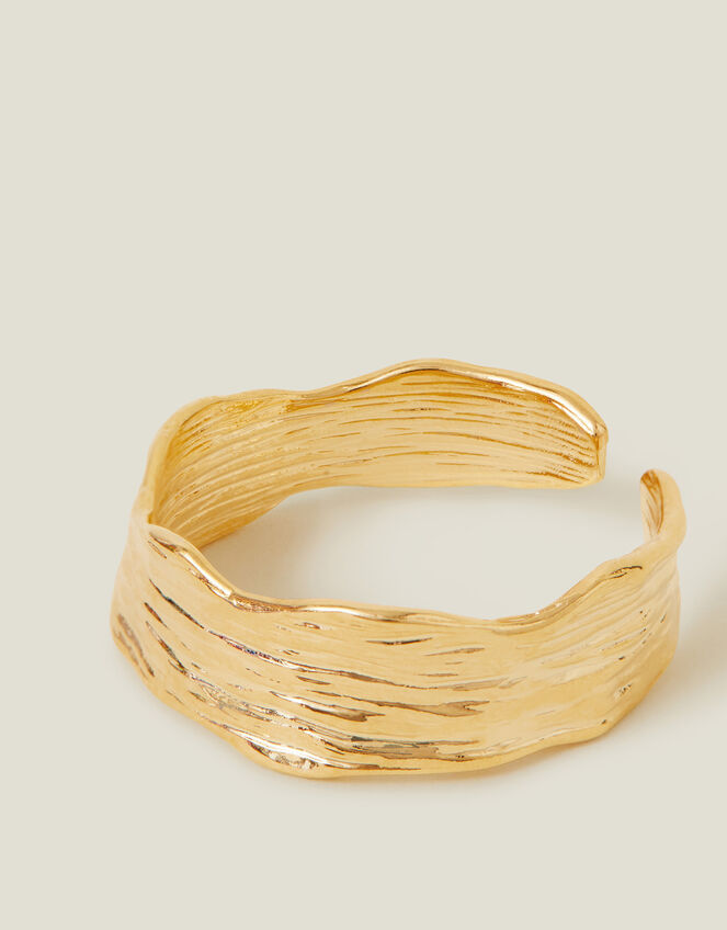 14ct Gold-Plated Adjustable Molten Ring, , large