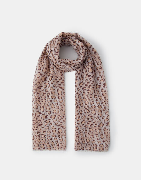 Lightweight Animal Print Scarf, , large