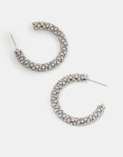 Chunky Diamant&eacute; Hoop Earrings, , large