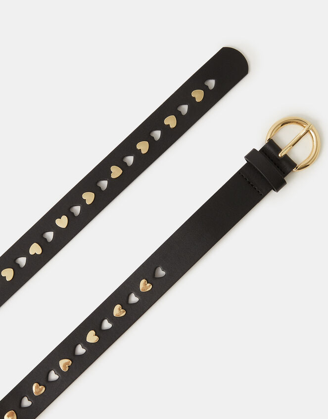 Heart Stud Belt, Black (BLACK), large