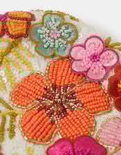 Beaded Flower Clutch Bag, , large