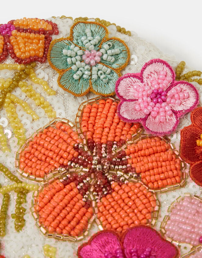 Beaded Flower Clutch Bag, , large