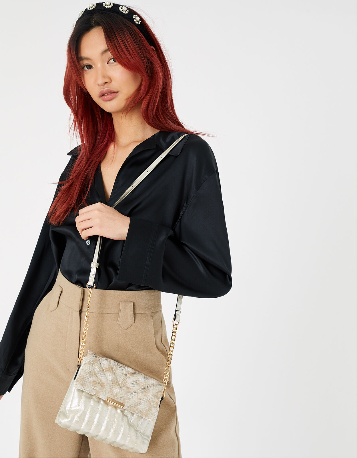 Accessorize online snakeskin bag