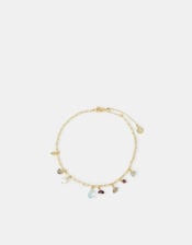 14ct Gold-Plated Semi-Precious Charm Anklet, , large