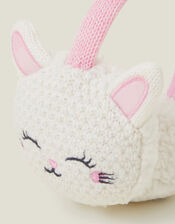 Girls Knit Bunny Earmuffs, , large