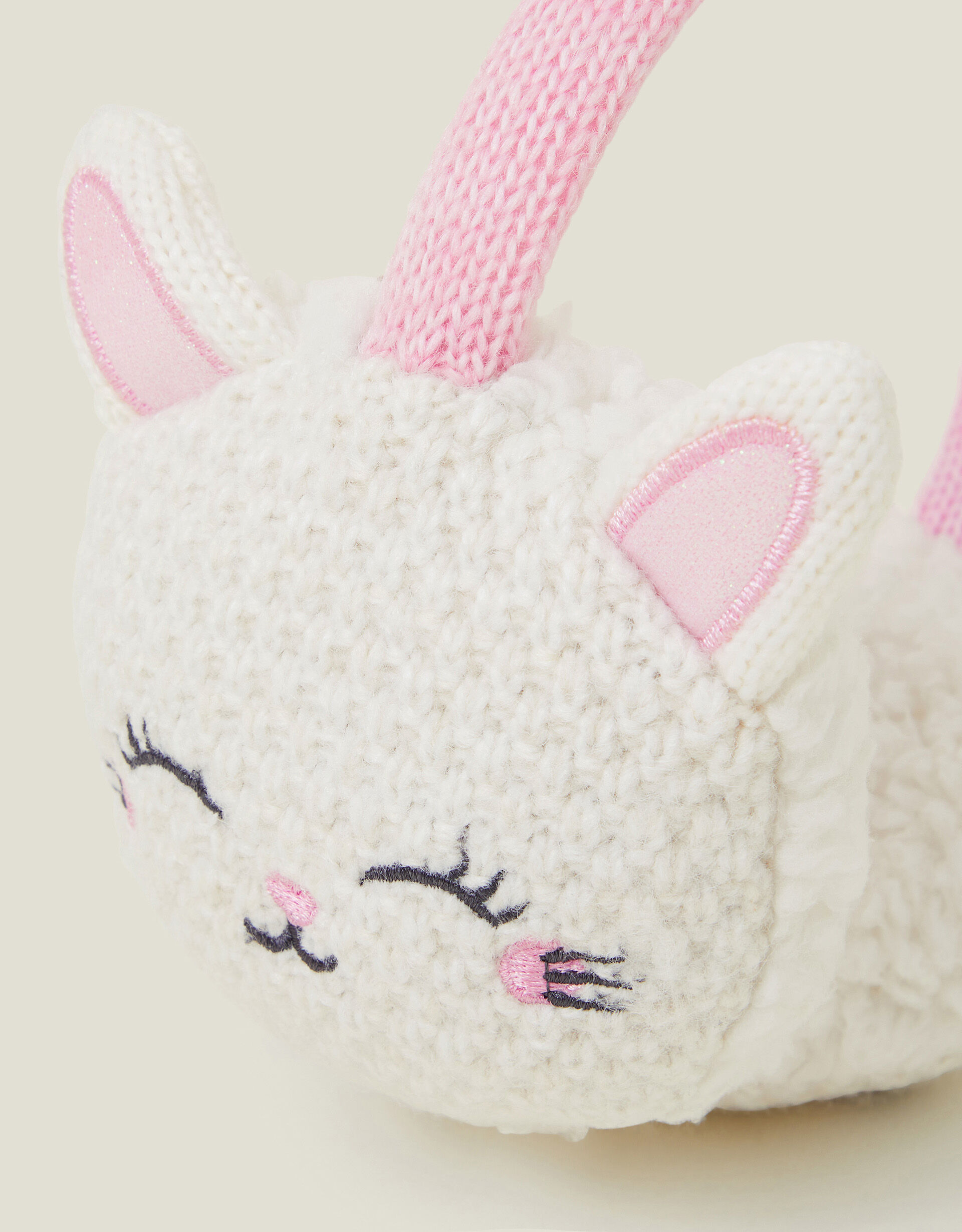Pastel Rainbow Bunny Plush Winter Earmuff Scarf for Girls