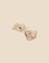 Sparkle Bow Barrette Clip, Gold (GOLD), large
