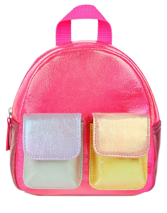 Colourful Metallic Mini Backpack, , large