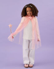 Girls Tulle Fairy Cape & Wand Set, , large