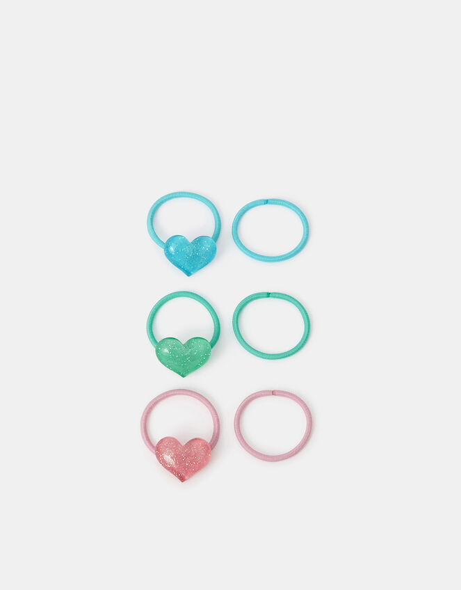 6-Pack Girls Glitter Heart Hair Bands, , large