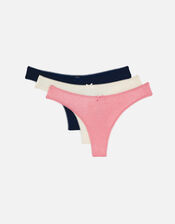 Natural Bamboo Fibre Thongs Set of Three, Natural (NATURAL), large