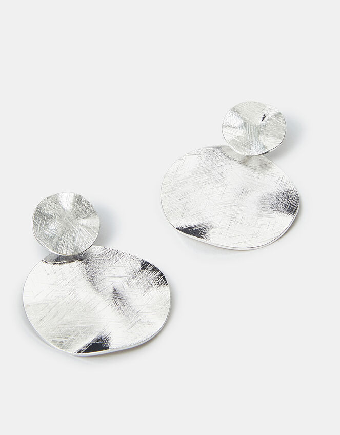 Textured Circle Drop Earrings, , large