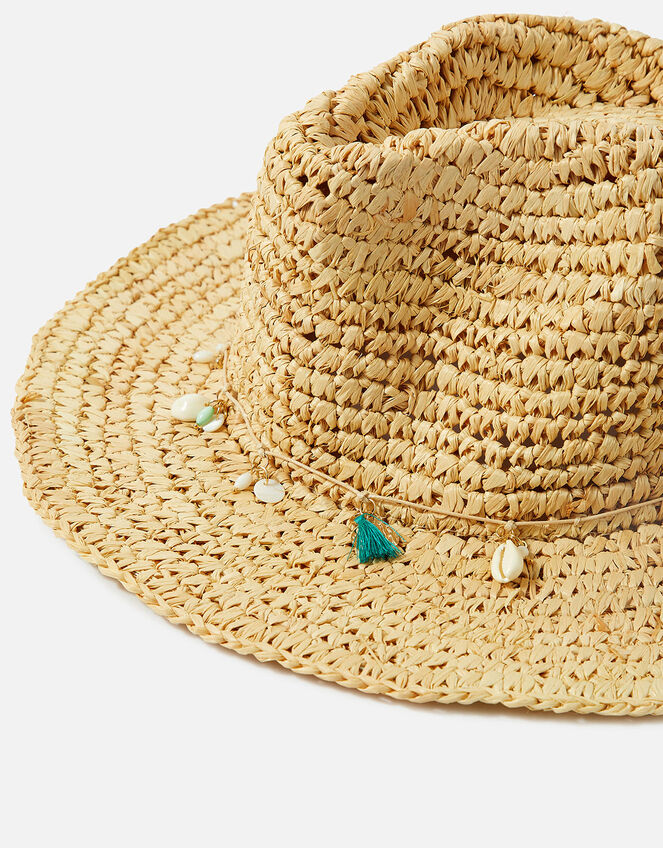 Stetson Seashell Straw Hat, Natural (NATURAL), large