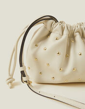 Studded Drawstring Pouch Bag, , large
