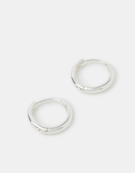 Small Hoop Earrings, Silver (SILVER), large