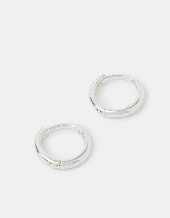 Small Hoop Earrings, Silver (SILVER), large