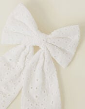 Broderie Bow Barrette Hair Clip, , large