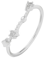 Sterling Silver Aries Constellation Ring, White (ST CRYSTAL), large