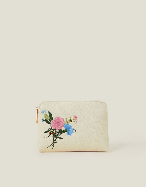 Embroidered Floral Coin Purse, , large
