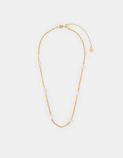 14ct Gold-Plated Pearl Station Necklace, , large