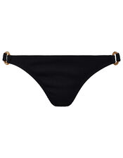 Ribbed Bikini Briefs with Rings, Black (BLACK), large