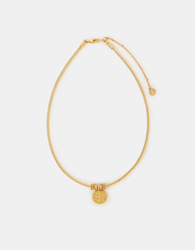 14ct Gold-Plated Molten Coin Collar Necklace, , large