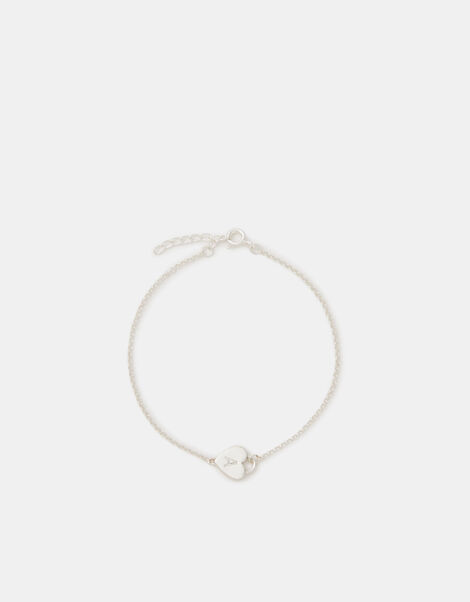 Sterling Silver Heart Initial Bracelet, Silver (ST SILVER), large