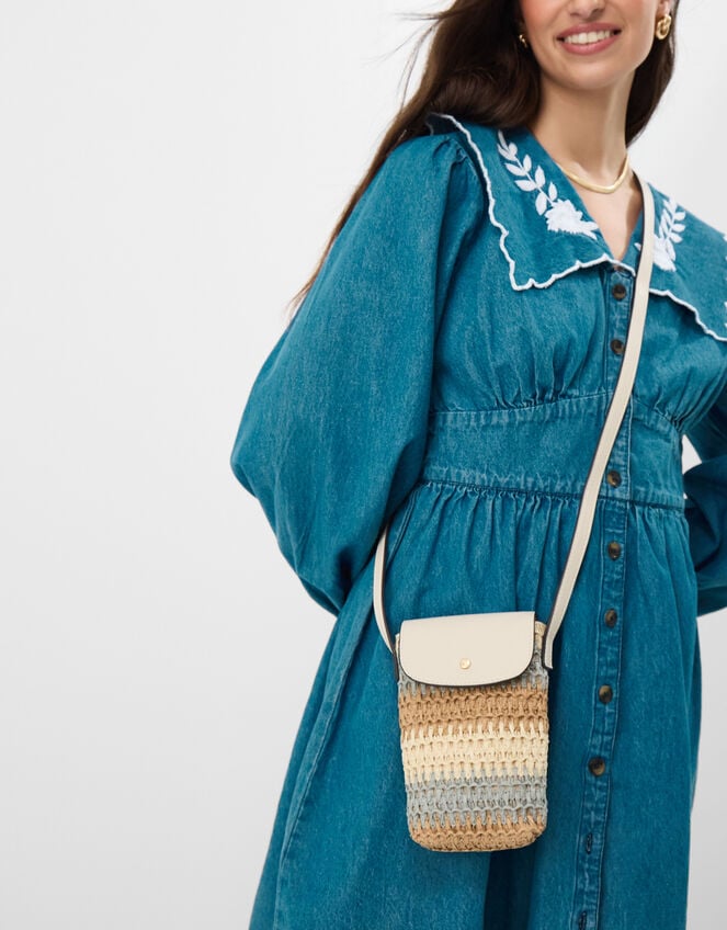 Raffia Phone Bag, , large