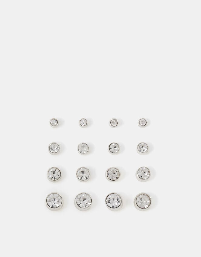 8-Pack Stone Stud Earrings, , large