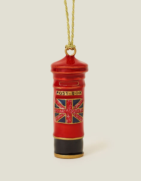 Enamel London Post Box Hanging Decoration, , large