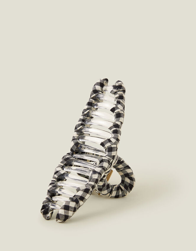 Gingham Wrapped Claw Clip, , large