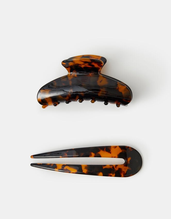 Tort Claw Clip & French Hair Pin Set, , large