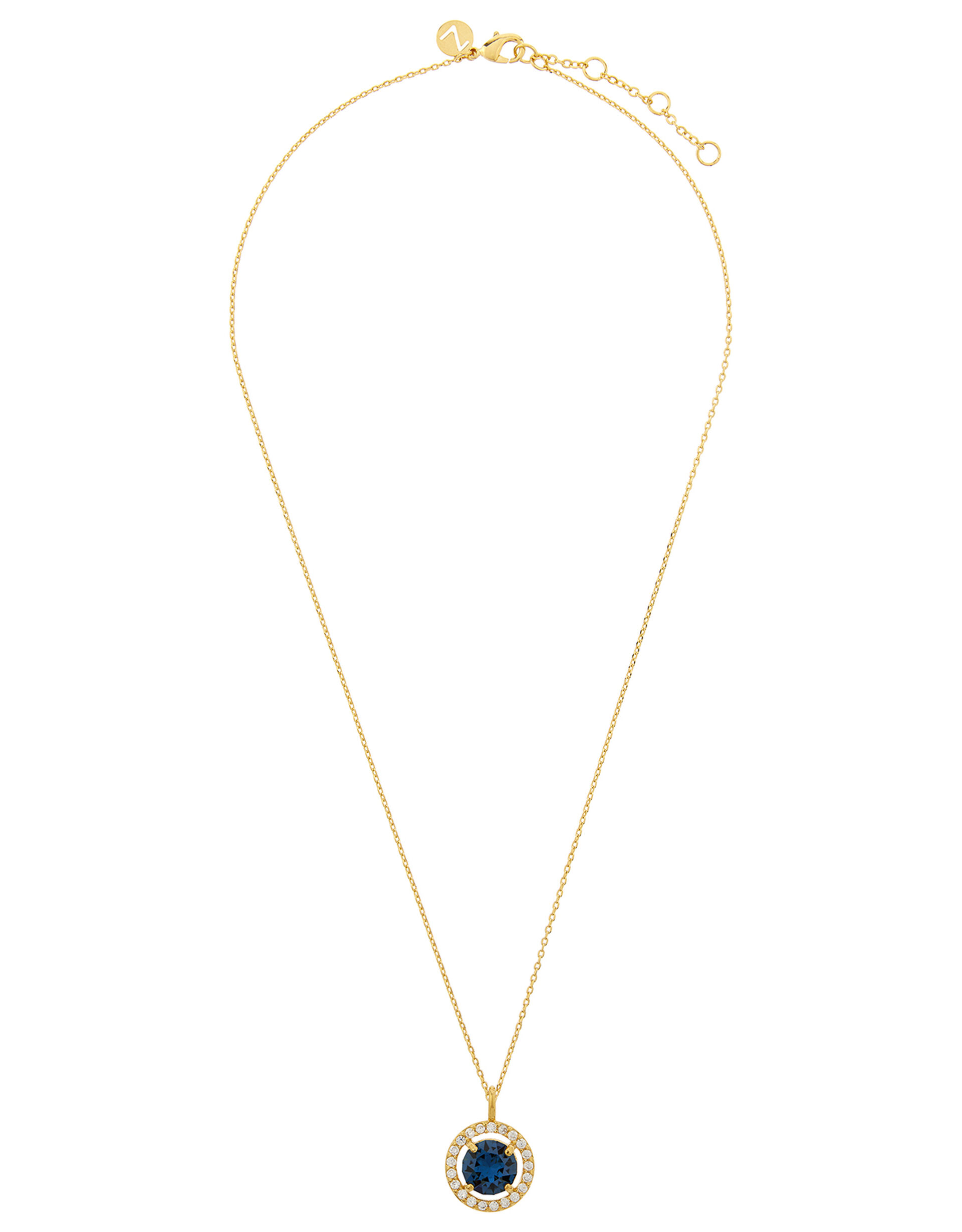 Gold-Plated Halo Necklace with Swarovski® Crystals, , large