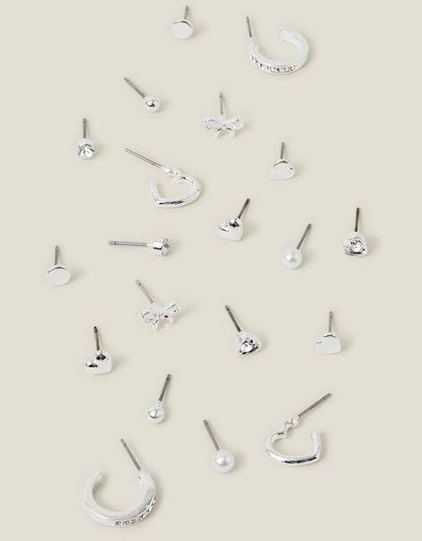 10-Pack Bow Stud and Hoop Earrings, , large