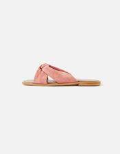 Leather Knotted Sliders , Pink (PINK), large