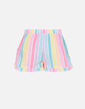 Girls Rainbow Stripe Shorts, Multi (BRIGHTS-MULTI), large