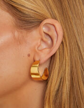 14ct Gold-Plated Stainless Steel Chunky Hoop Earrings, , large