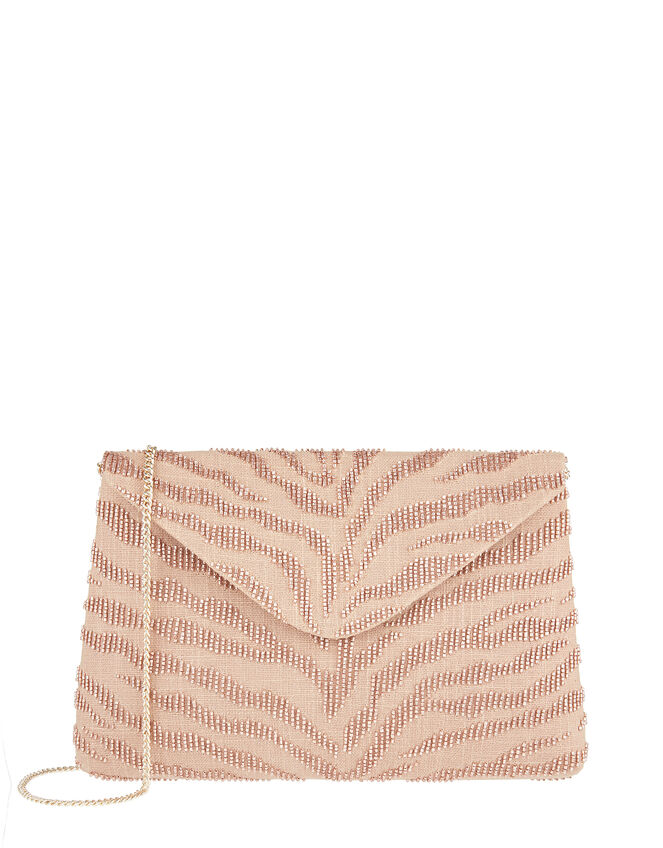 Evie Oversized Beaded Clutch Bag, , large