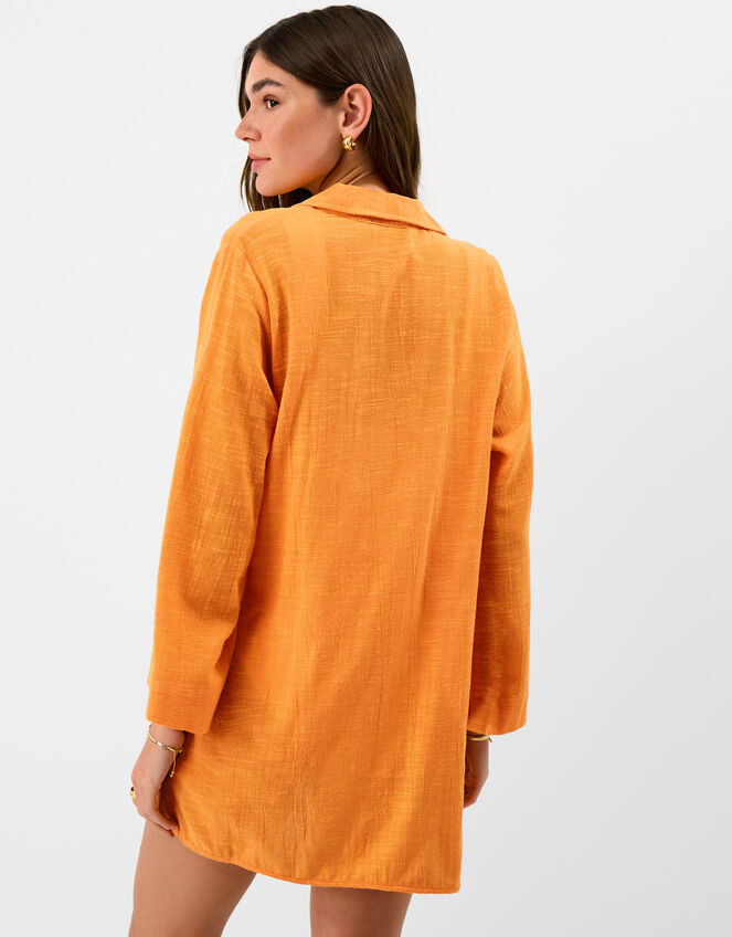 Tie Beach Cover Up Shirt, Orange (ORANGE), large