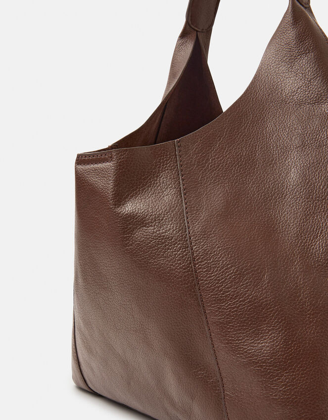 Slouchy Leather Shoulder Bag, , large