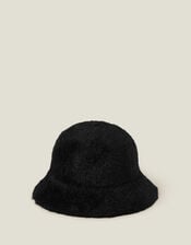 Fluffy Bucket Hat, Black (BLACK), large