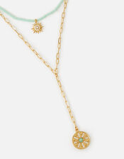 Celestial Layered Lariat Pendant Necklace , , large