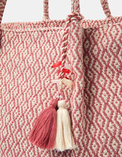 Woven Aztec Shopper Bag, , large