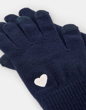Plain Heart Touch Screen Gloves, , large