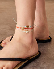 Sun Threaded Anklets Set of Three, , large